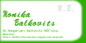 monika balkovits business card